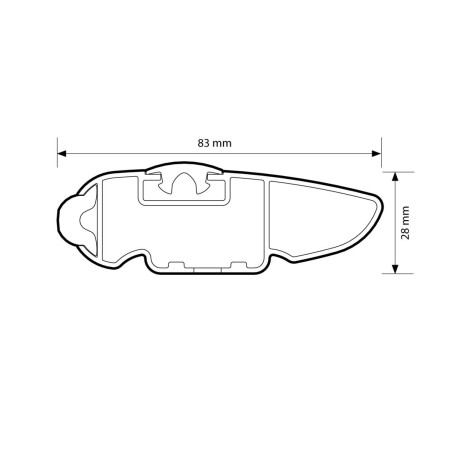 NORDRIVE SILENZIO CX BLACK ALU Barre de toit / 64 cm - N15219