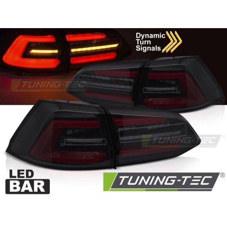 LED TAIL LIGHTS BLACK SMOKE W/REDSEQ fits VW GOLF 7 17-19 SW