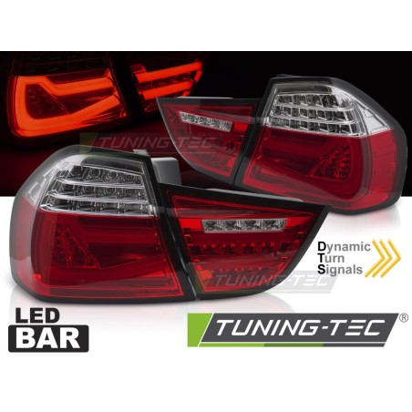 LED BAR TAIL LIGHTS RED WHITE SEQ fits BMW E90 09-11