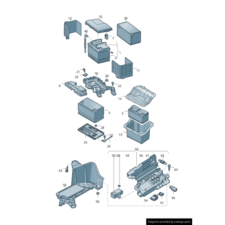 Couvercle d'origine pour batterie VW Audi Seat Skoda