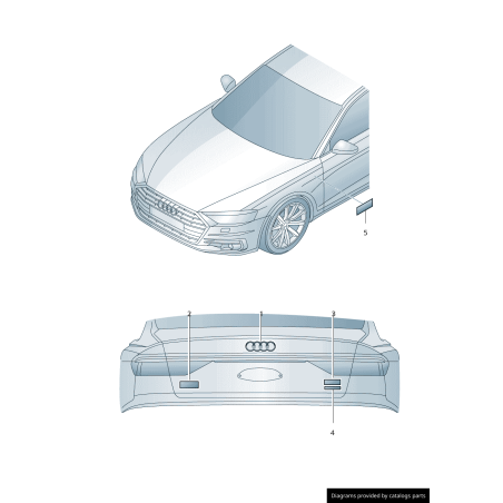 Emblème Original Audi A7 Logo Autocollant Désignation Modèle Chromé Brillant 4G88537412ZZ