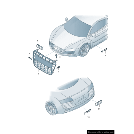 Logo chromé Audi R8 pour hayon arrière