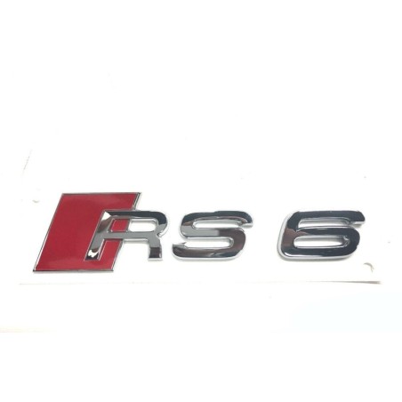 Emblème Logo Audi RS6 Rouge Chromé Brillant 4B08537402ZZ