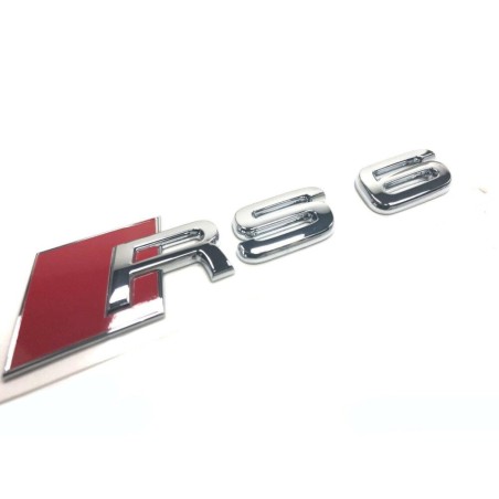 Emblème Logo Audi RS6 Rouge Chromé Brillant 4B08537402ZZ