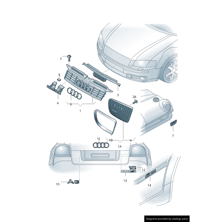 Emblème chromé pour hayon arrière Audi S3