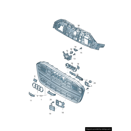 Emblème Chromé Audi S6 pour Calandre - Logo Tuning Extérieur