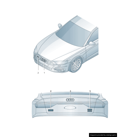 Emblème Noir Audi Q7 SQ7 Black Edition - Logo Arrière Noir