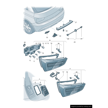 Support de Feu Arrière Droit Original Audi A1 (8X)