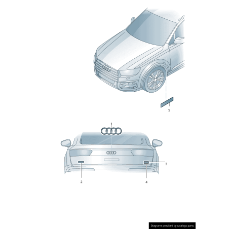 Emblème Logo Chromé pour Hayon Audi SQ5