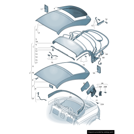 Moteur de Capote pour Audi TT TTS (8J) Roadster