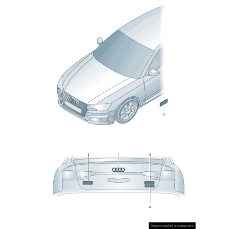 Autocollant Emblème Original Audi S-Line 8N0853601A