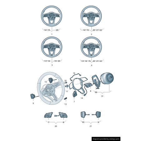 Emblème Original Audi RS pour Volant Sport Multifonctions