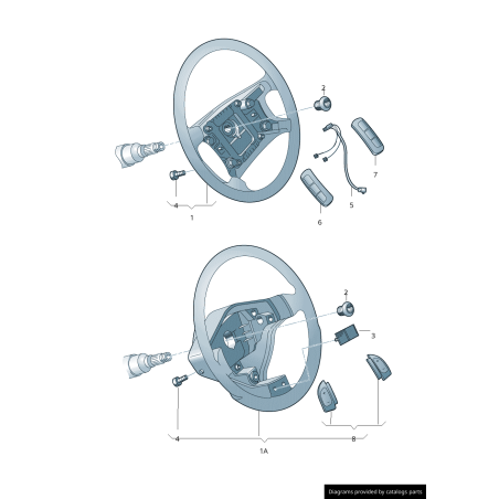 Emblème Original Audi RS4 pour Volant - Clip Logo 8D0419685A