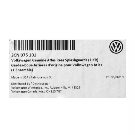 Bavettes garde-boue arrière finition noire mate pour VW Volkswagen Atlas 2018-2020