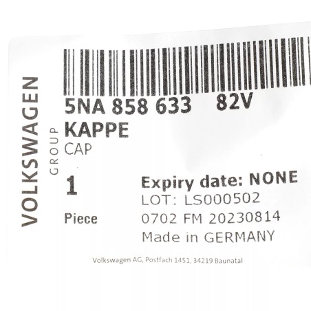 Nouveau cache OEM Volkswagen Tiguan 2018-2022 5NA-858-633-82V