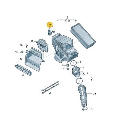 Adaptateur Original Audi A4 S4 RS4 / A5 S5 RS5 Support Boîtier Filtre à Air 8K0133426A