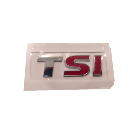 Emblème Logo TSI Original VW (SI rouge) Autocollant Chromé Brillant