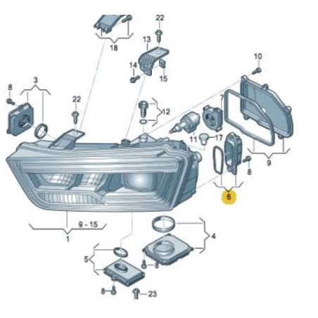 Unité de phare avant lampe LED Audi Q3 2012-2014