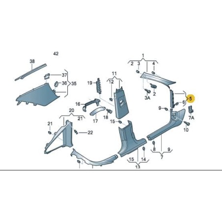 Cache de garniture centrale du montant A Audi A6 C7 2011-2018