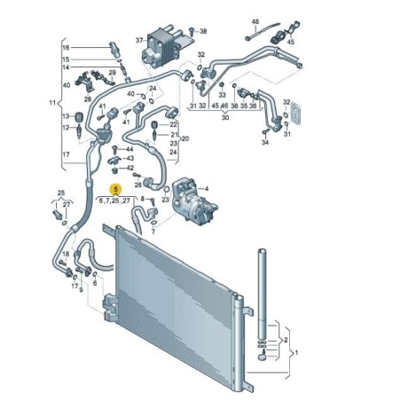 Tuyau AC compresseur - condenseur VW Audi Seat Skoda