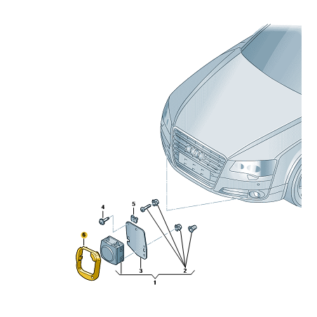 Cache de cadre de capteur radar ACC AUDI A8 D4 2010-2017