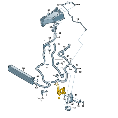 Support de pompe à liquide de refroidissement supplémentaire 1.4 TSI 2.0 TDI Audi A4 B9 A5