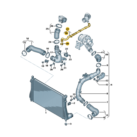 Ligne de circulation d'air 2.0 TSI VW SEAT AUDI SKODA