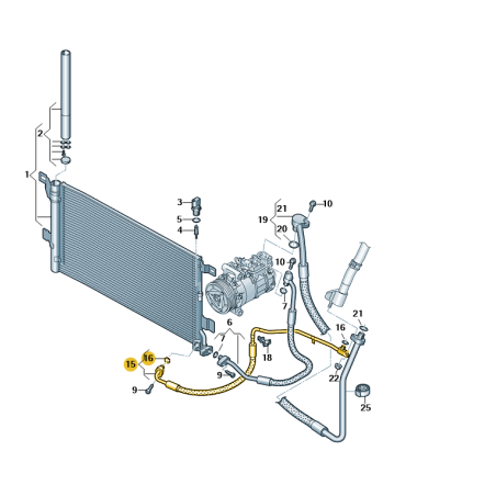 Conduite de climatisation 2.0 TDI Audi A6 C8 A7 2019-