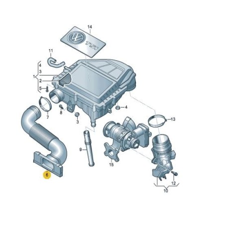 Conduit d'air 1.0 TSI VW Polo | Skoda Rapid Fabia | Audi A1 | Seat Toledo Ibiza