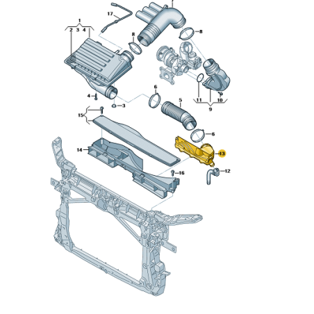 Conduit d'air d'admission 1.0 1.2 1.4 1.6 TSI TFSI