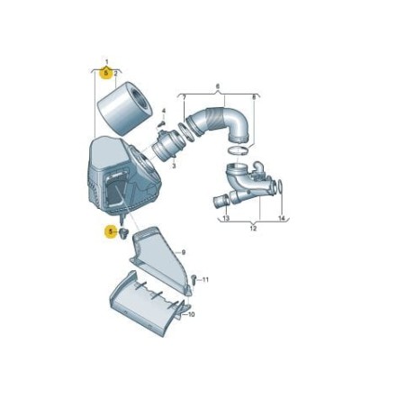 Support en caoutchouc pour filtre à air Audi A4 A5 A6 A7