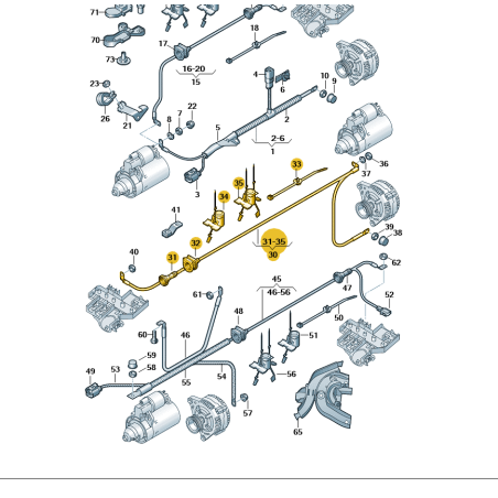 Faisceau de câblage de batterie de démarreur d'alternateur Audi A6 C6 2005-2011