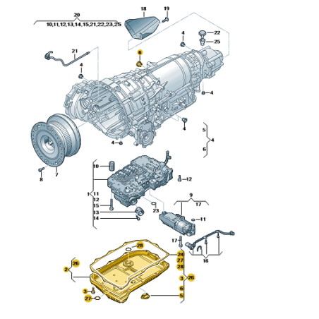 Carter d'huile de transmission automatique avec filtre à huile 0D5 VW Touareg Audi