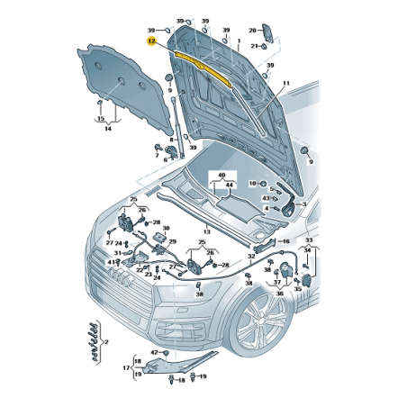 Joint central de capot Audi Q8