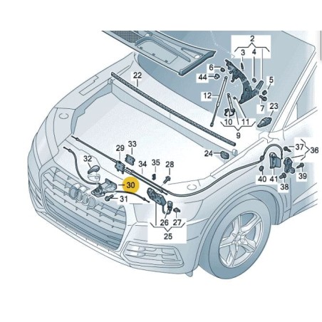 Câble de déverrouillage du capot Audi Q5 2017-