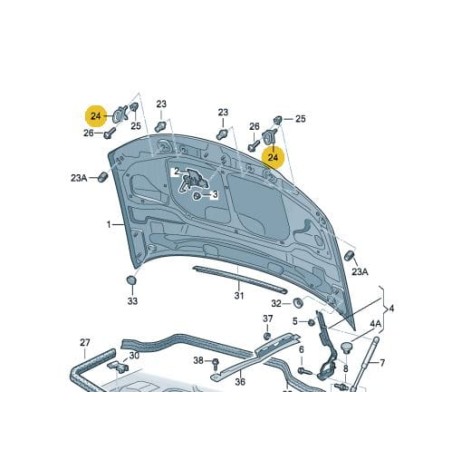 Barre de verrouillage de capot Audi A8 D3 2002-2010