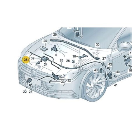 Levier d'ouverture de verrouillage de capot Audi Q3 Q4 Q5 Q8