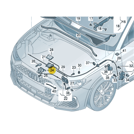 Élément de déverrouillage du capot Audi Q3 2019-