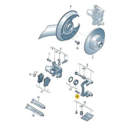 Boulon de fixation d'étrier de frein M10x1,25x20 VW AUDI SKODA