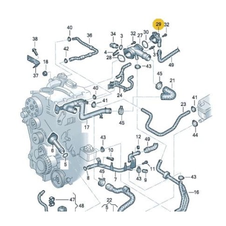 Bride de liquide de refroidissement dans la culasse 1.9 TDI