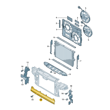 Guide d'air inférieur de refroidisseur Audi Q7 2007-2015