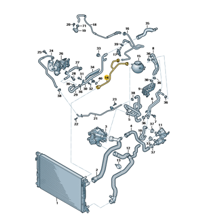 Tuyau de trop-plein du système de refroidissement Audi Q5 2.0 TFSI