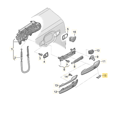 Capuchon transparent de poignée de porte Audi A4 B9 A5 2016-