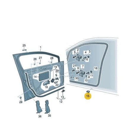 Cache-bouchon de joint de porte VW Scirocco Golf VII Audi A1