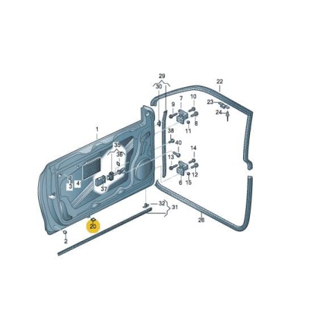 Cache-bouchon de joint de porte VW Scirocco Golf VII Audi A1