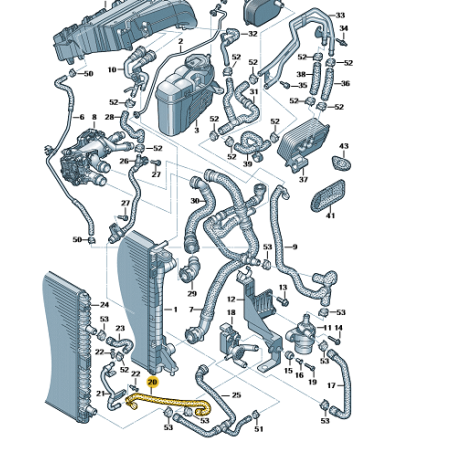 Durite de liquide de refroidissement moteur 2.0 TDI Audi A6 A7 2019-