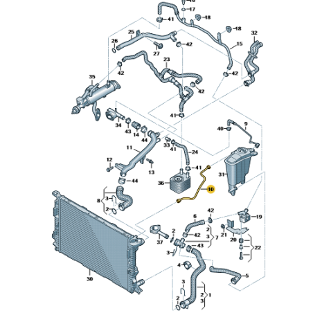 Durite de réservoir d'expansion de liquide de refroidissement moteur