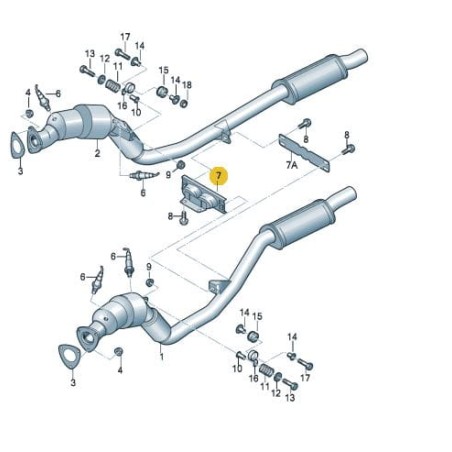 Support de suspension d'échappement Audi A6 C6 2005-2011