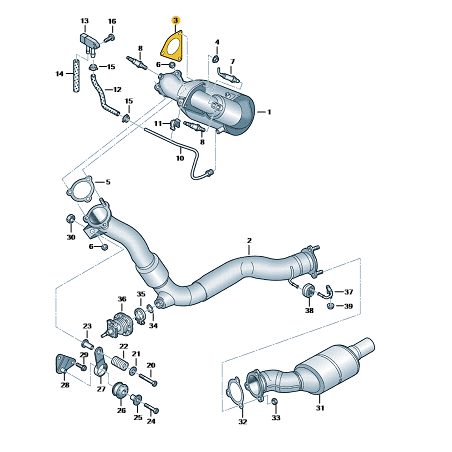 Joint de tuyau d'échappement DPF 3.0 TDI Audi A4 A5 A6 A7 A8 Q5 Q7 VW Touareg