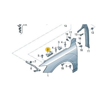 Support supérieur d'aile Audi Q5 2009-2017